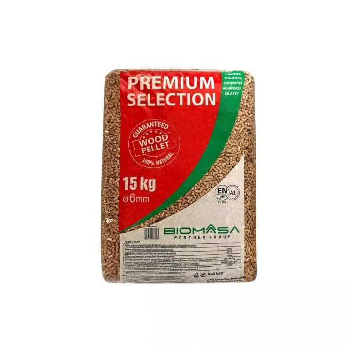 Biomasa Premium pellets ENplusA1 100% naaldhout (65 zakken)
