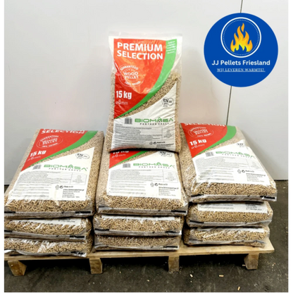 Biomasa Premium pellets ENplusA1 100% naaldhout (65 zakken) ‼️Tijdelijk niet leverbaar ‼️